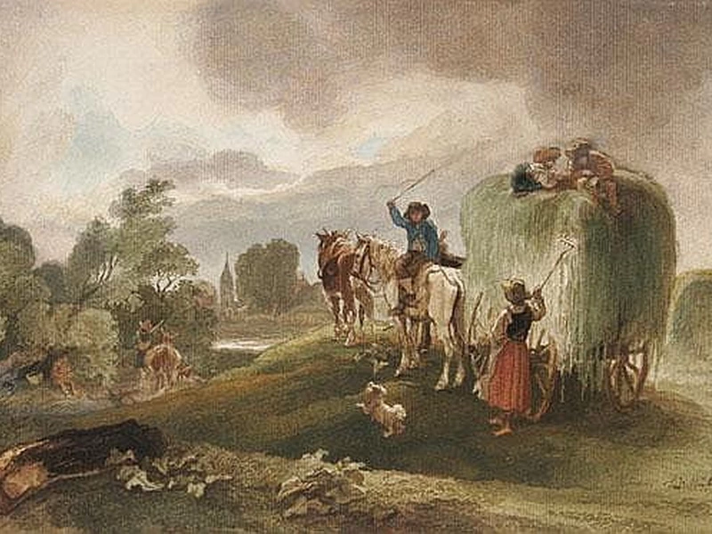 1749-Friedrich Müller - Scena contadina con un carro